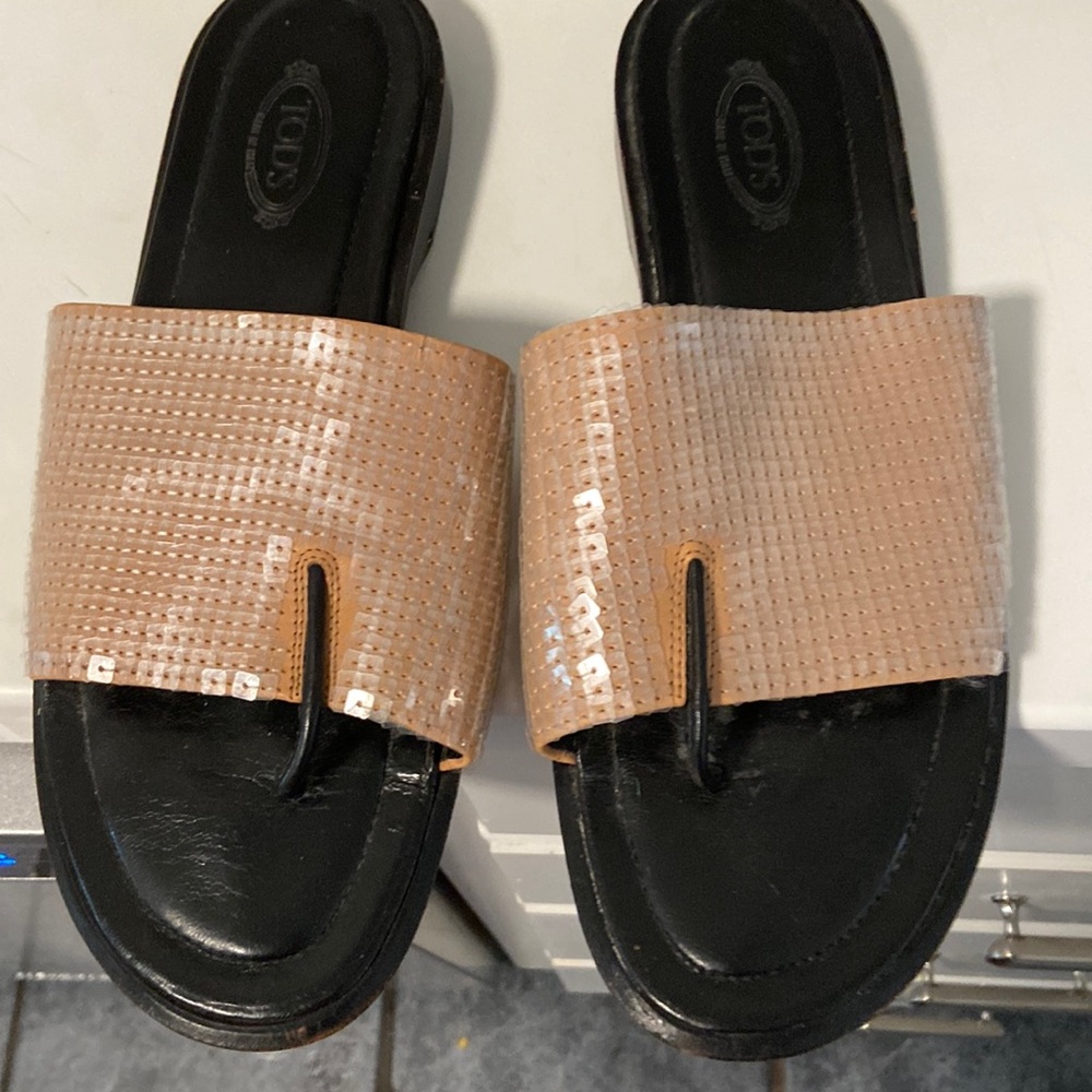 Tod’s vintage sequined sandals 10.5